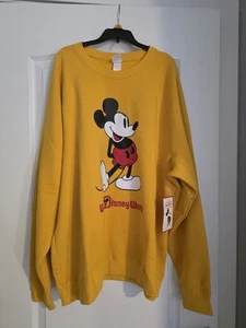 2024 Disneyland Mickey Mouse Pullover Sweatshirt Orange/Gelb Erwachsene XXL Neu - Bild 1 von 4