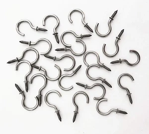 304 Stainless Steel Screw Ceiling Hooks, 7/8 Inch Screw-in Light Hooks Outdoo... - Picture 1 of 5