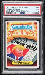 2017 Topps Garbage Pail Kids Adam-Geddon Nuclear Sticker Trump Terror PSA 7 8nf - Picture 1 of 3