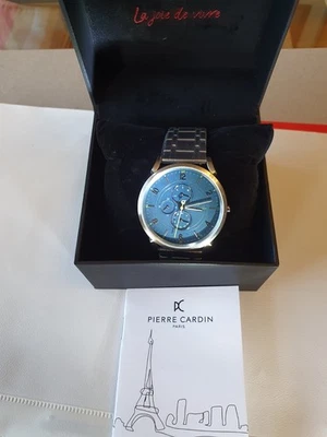Pierre Cardin Herrenuhr CPI2056 edler Stahl silber, blaues Z-Blatt UVP 169 Euro. - Bild 1 von 4