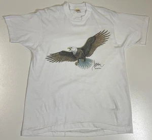 Camiseta Arte Águila De Colección Talla M/L Puntada Única Pantalla Estrellas Naturaleza Delgada EE. UU. Años 80 - Imagen 1 de 9