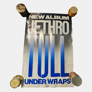 Cartel promocional álbum Jethro Tull Under Wraps 23x35 exhibición de tienda vintage 1984 - Imagen 1 de 10