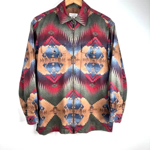 VTG Jones New York Aztec Southwestern Jacket S Zip Shacket Cowgirl Boho Western - Picture 1 of 8