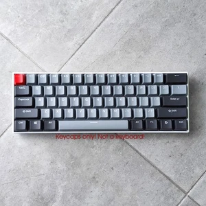 Gray Dolch Retro Black PBT Double Shot Keycap Set for 60% TKL Cherry MX Keyboard - Picture 1 of 9