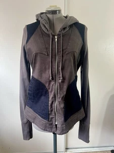 PRAIRIE UNDERGROUND GREY and Navy SHORT JACKET HOODIE Coat M - Picture 1 of 5