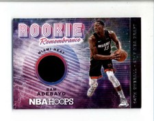 BAM ADEBAYO 2018/19 PANINI HOOPS ROOKIE REMEMBRANCE USED WORN JERSEY BD1964