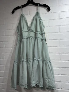 NWT! - SHE+SKY Woven Tiered Cami Dress Seafoam Green Size SMALL $50 - Picture 1 of 6