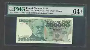 POLAND 500000 ZLOTYCH 1990 PMG 64 EPQ PICK#156a; CM#188a CHOICE UNC - Picture 1 of 3