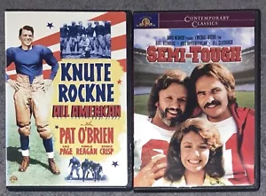 Knute Rockne All American 1940/Semi-Tough 1977 DVD Ronald Reagan Burt Reynolds - Picture 1 of 3