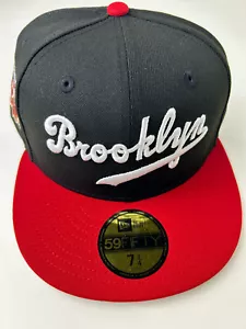 NEW ERA BROOKLYN DODGERS WORKMARK SCRIPT 59FIFTY 2-TONE FITTED HAT (SZIE: 7 1/4) - Picture 1 of 21
