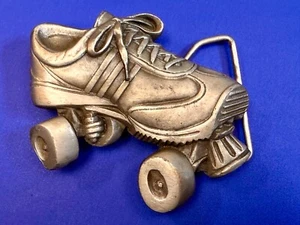 Roller Skate Retro Indiana Metal Craft Vintage 1979 Silver Tone Belt Buckle Y-93 - Picture 1 of 14