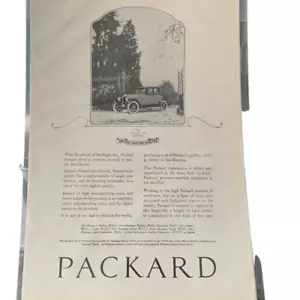 Anuncio publicitario vintage de 1922 cupé Packard the Single Six - Imagen 1 de 3