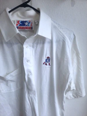 Camisa Polo Starter New England Patriots "Pat Patriot" Blanca, Logo Bordado Foto 1 de 4
