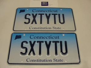 NEU SET CONNECTICUT VANITY NUMMERNSCHILDER SXTYTU "62" MIT AUFKLEBER - Bild 1 von 1