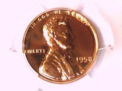 1958 Proof Lincoln Wheat Cent Penny PCGS PR 68 RD 42457875 - Image 1 of 3