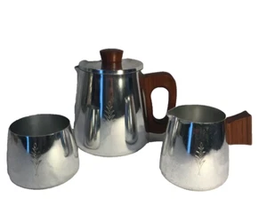 VINTAGE SONA TEAPOT J122 SUGAR BOWL J129 MILK JUG J130 STAINLESS STEEL 1970's - Picture 1 of 7