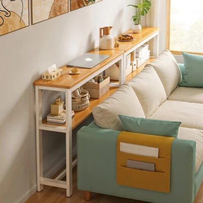 GARDEN-SHADE-SHED Single/Double Tier Console Side Table Narrow Long Sofa Table Hallway Furniture