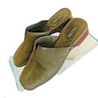NICOLE Women's Size 6.5 M Suede Leather Brown  Slides Mules Slip On