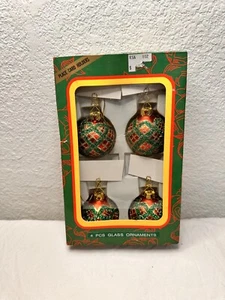 KURT ADLER Set 4 Hand Blown Glass Christmas Ornaments / Place Card Holders - Picture 1 of 4