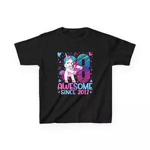 8 Year Old Unicorn Gifts For Girls 8th Birthday Girl Party T-Shirt - Picture 1 of 15