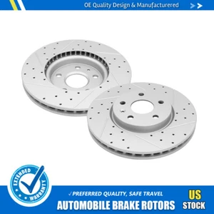 Front Drilled Brake Rotors For 2010-2017 Chevy Equinox Malibu Impala GMC Terrain - Picture 1 of 7