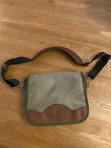 Canvas Fahrrad Messenger Should Bag 12" x 4" x 9" Leder Akzente Grün Vintage - Bild 1 von 18