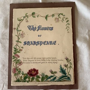 Antigua litografía coloreada a mano de Jane Elizabeth Giraud Las flores de Shakespeare - Imagen 1 de 7