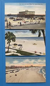 Linen Postcard Daytona Beach, Florida Lot Of 3 - Picture 1 of 2