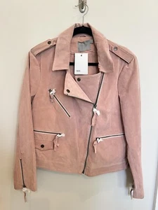 Asos Suede Moto Jacket NWT US 14 - Picture 1 of 3