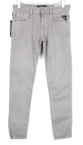 REPLAY Anbass Men Jeans W29/L30 Slim Fit 5-Pockets Casual Cotton Stretch Grey - Picture 1 of 7