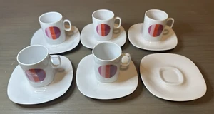 Set Of 5 Suisse Langenthal Transition Cups And Saucers (One Additional Saucer) - Picture 1 of 9