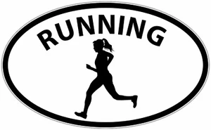 Calcomanía adhesiva para parachoques de coche ovalada deportiva para correr maratón mujer 6"X4" - Imagen 1 de 1