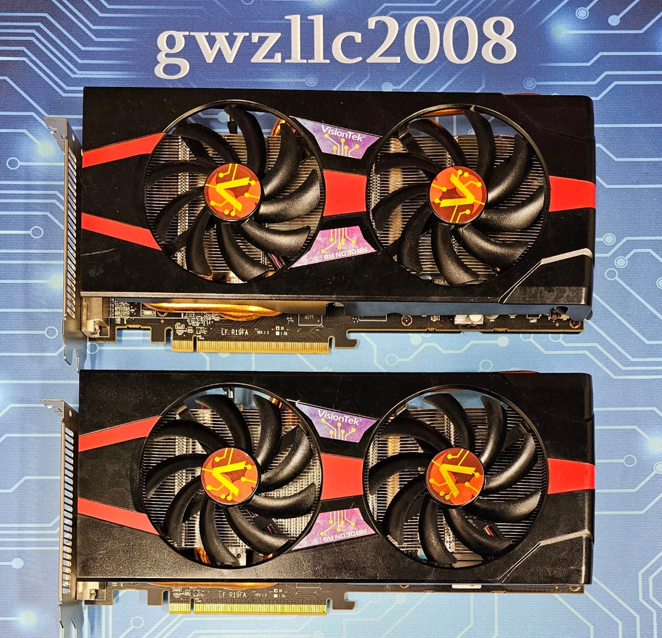 2x 3GB AMD Radeon VisionTek R9 280X R9280X3GPC GDDR5 Graphics Card - Image 1 of 4
