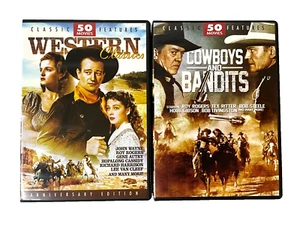 Classic Features 50 Movies Western Classics & Cowboys And Bandits-Free Shipping - Picture 1 of 6