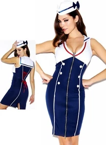 Sexy Ann Summers Naughty Sailor Fancy Dress Costume Outfit Complete Size 14 - Picture 1 of 6