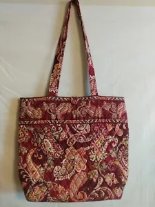 Vers Bradley Quilted Floral Paisley Tote Purse Shoulder Bag With Toggle Closure - Picture 1 of 7