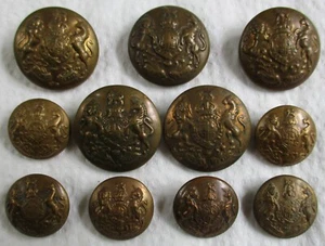 Set 11x British Army: "GENERAL SERVICE BRASS BUTTONS" (23mm-17mm, WW1-WW2 Era) - Bild 1 von 4