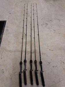 Lot of 5- Vintage 5' 5" Bass Rods, 2- Fenwick Boron , 2 Phenix Boron, 1 Other - Picture 1 of 12