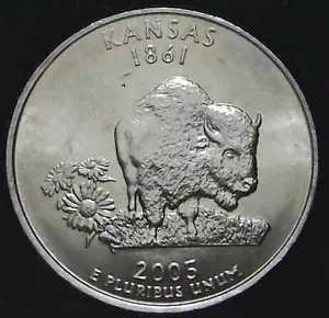 2005-D 25C State Quarter Kansas BU CN CLAD 21uc0926-2 - Picture 1 of 2