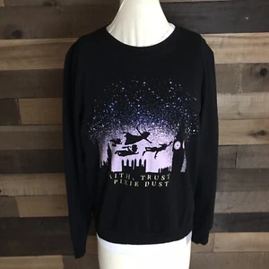 Disney Sweater Peter Pan Faith Trust And Pixie Dust Girls Pullover Size Large - Picture 1 of 8