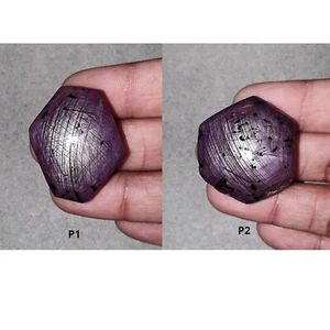 Star Ruby Black Rutile Gemstone Wand Unheated Star Ruby Hexagon Shape Specimen - Picture 1 of 11
