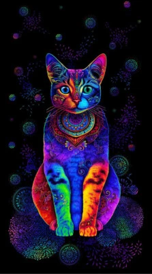 Wildcat Sitting Cat PANEL-CD3030BLACK Cotton Quilting Fabric Panel - image 1 of 3