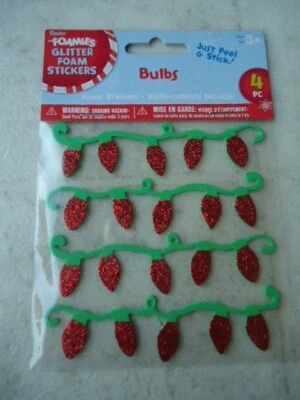 "Darice Foamies espuma brillante bombillas de Navidad pegatinas 4 piezas tamaño: 4"" X 1""" Foto 1 de 2
