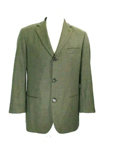 Mens Hugo Boss Saks Fifth Avenue Virgin Wool Sport Jacket Olive Green Size 38R - Picture 1 of 11