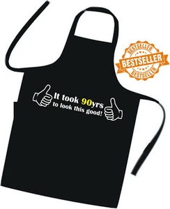90 CUMPLEAÑOS COCINEROS/CHEFS Delantal/Tomó 90 años lucir tan bien/divertida barbacoa - Imagen 1 de 12
