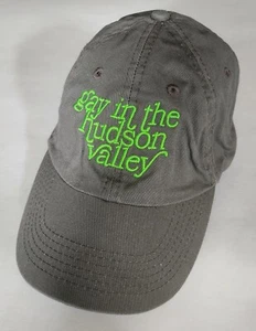 Gay In The Hudson Valley Baseball Cap Khaki Green Neon Green Logo Adjustable - Picture 1 of 2