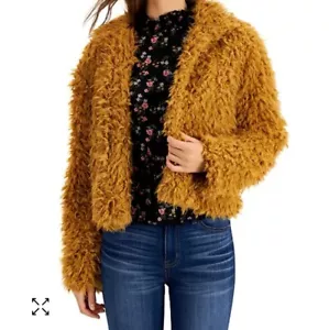 NEW Self Esteem Brown Faux Fur Jacket Women’s Large NWT - Picture 1 of 9