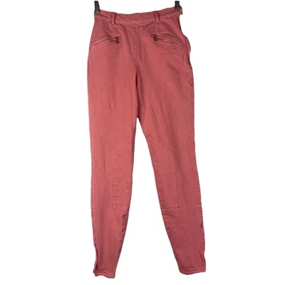 复古 70 年代 Ralph Lauren 乡村牛仔裤女式 6 码紧身粉色联盟美国制造 — 第 1/4 张图片