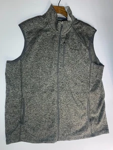Eddie Bauer Mens Fleece Gilet Size 2XL Grey Sleeveless Jumper Utility Full Zip - Picture 1 of 11