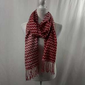 Sciarpa trentuno rossa e bianca stampa a chevron preppy trendy - Foto 1 di 4